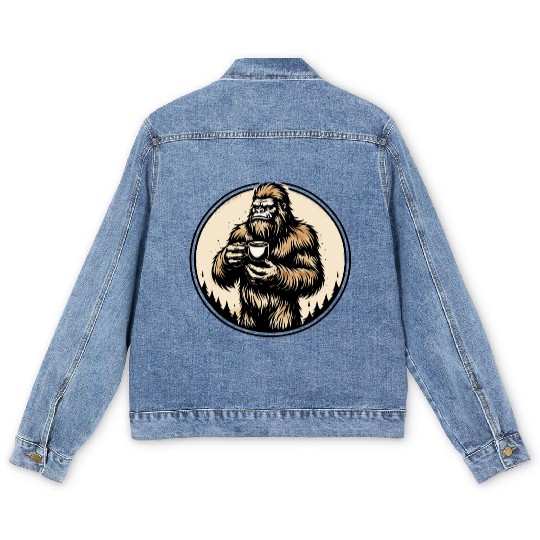 dark wild coffee wild man monkey Chewbacca Beard Men's Denim Jackets