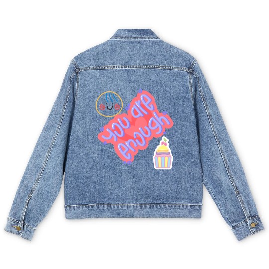 Truly you are enough for me-design by shahishop Men's Denim Jackets