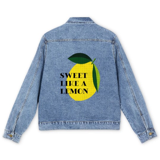 Sweet like a lemon Fruit Citrus Yellow Summer Men's Denim Jackets