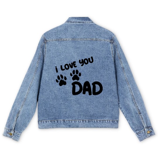 I Love You Dad Puppy Love for light Men's Denim Jackets