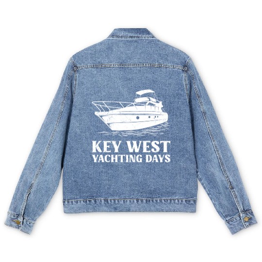KEY-WEST YACHTING DAYS Florida Keys Sunshine-State Men's Denim Jackets