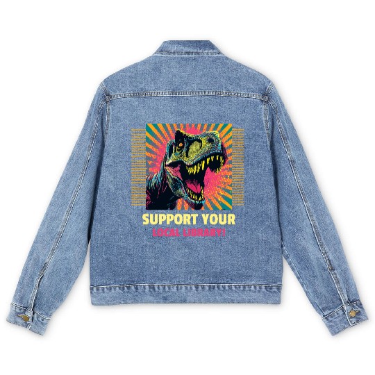 Support Your Local Library Men's Denim Jackets