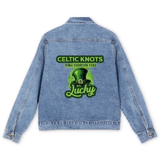 Celtic Knots Make Everyday Feel Lucky St Patricks Men's Denim Jackets