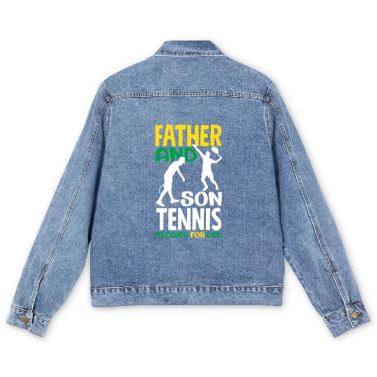 Father And Son Tennis Buddies For Life Men's Denim Jackets