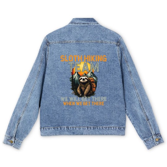 Sloth Hiking Team - Outdoor Adventure Men's Denim Jackets