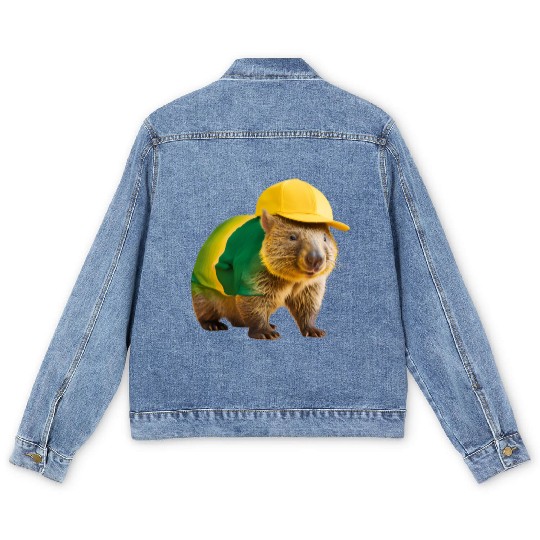Green and Gold Wombat 2 Men's Denim Jackets
