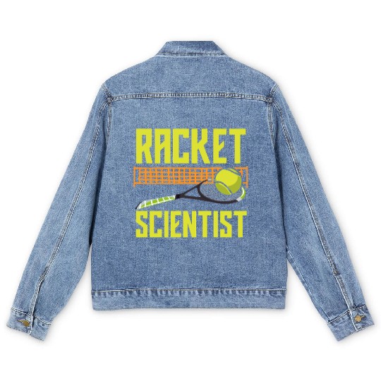 Tennis Racket Scientist Enthusiast Fun Men's Denim Jackets