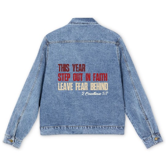 Faith Over Fear – Step Out in Faith 2025 Men's Denim Jackets