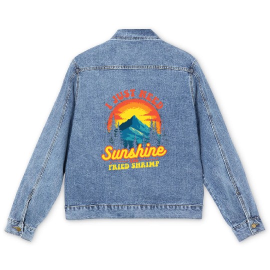 I Just Need Sunshine And Fried Shrimp Outdoor Men's Denim Jackets