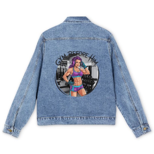 Gym Before Him for a Sporty women Men's Denim Jackets