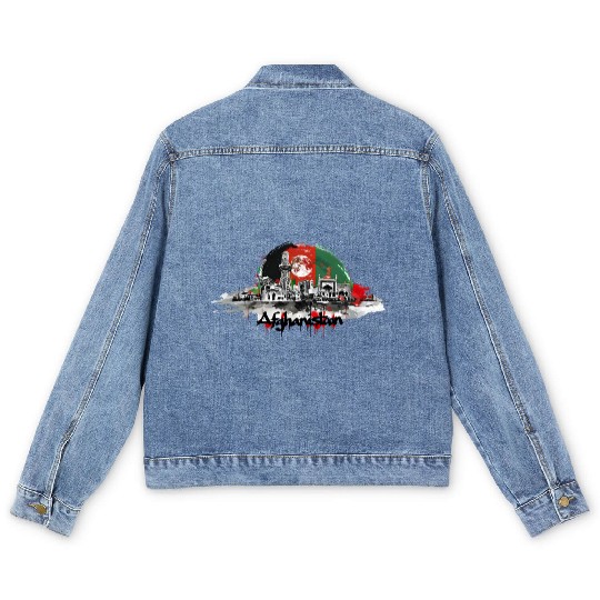 Kabul Store Afghanistan Urban Famous Buildings Men's Denim Jackets