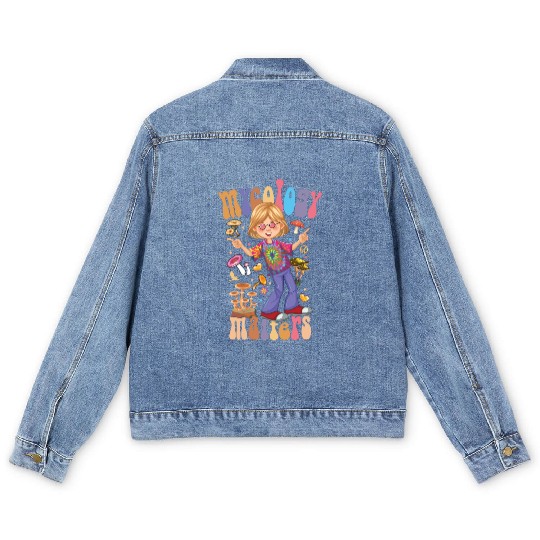 Mushroom Fungi Mycology Matters Funny Hippie style Men's Denim Jackets