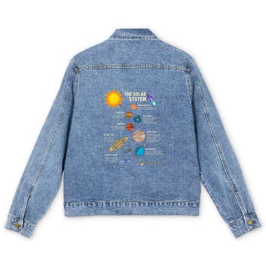 The Solar System Planets Men's Denim Jackets