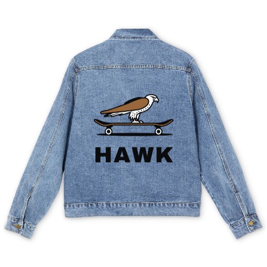 Hawk Skater Fan Skateboard Stunts Freestyle Gift Men's Denim Jackets