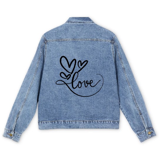 all we need is Love in valentine Men's Denim Jackets
