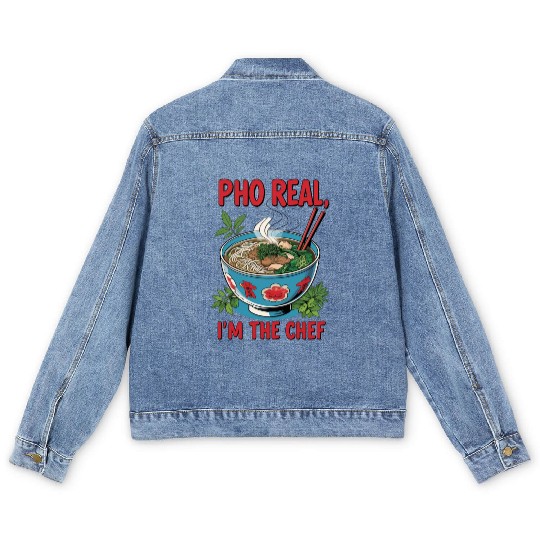Pho Real Im The Chef Asian Chef Men's Denim Jackets