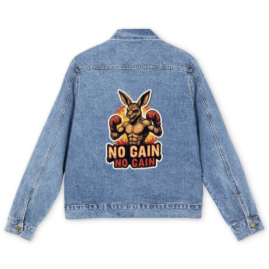 Kangaroo Kickboxing Gym Men's Denim Jackets