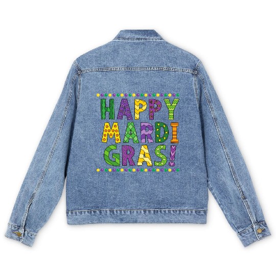 Mardi Gras Celebration Men's Denim Jackets