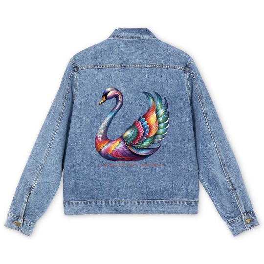 Libra Spirit Animal Swan Alebrije Men's Denim Jackets