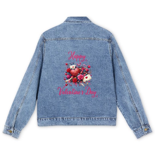 Happy Valentine's day Men's Denim Jackets