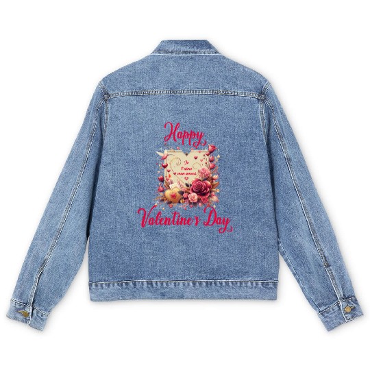 Happy Valentine's day Men's Denim Jackets