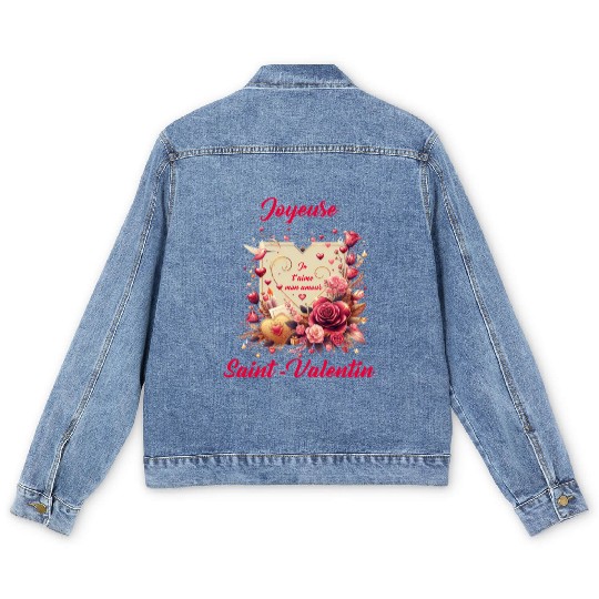 Happy Valentine's day Men's Denim Jackets