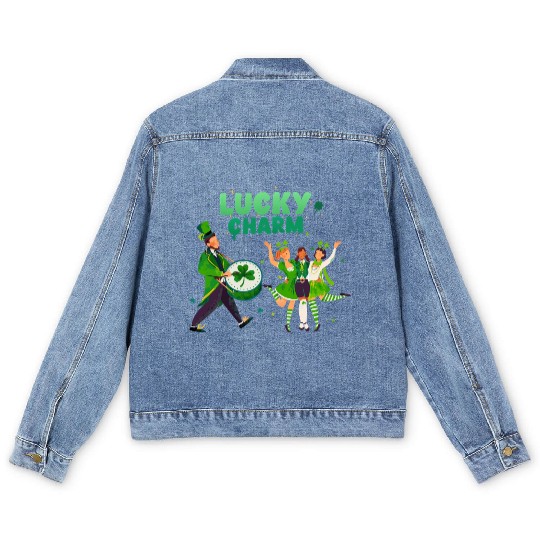 Lucky Charm Unisex Lightweight Crewneck Men's Denim Jackets