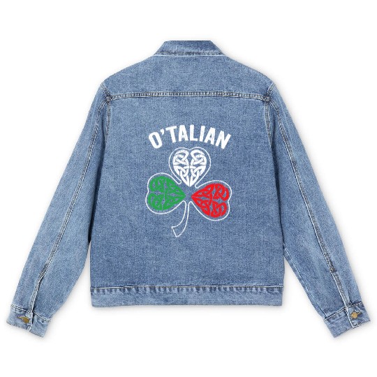 O'talian St Patricks Day Italian Italy Flag Italia Men's Denim Jackets