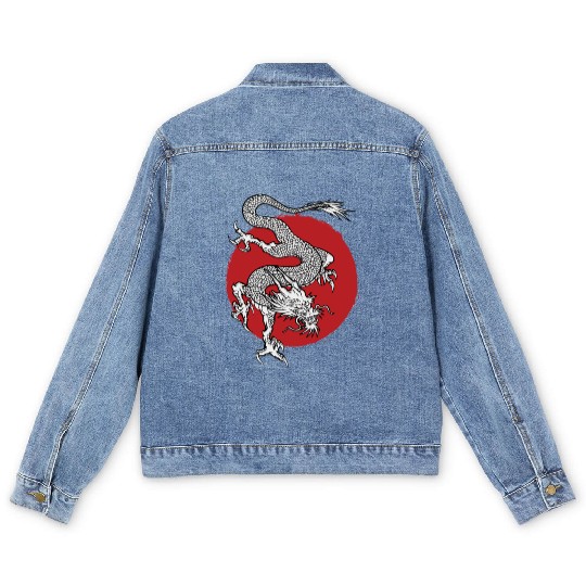 Japanese Fantasy Dragon Men's Denim Jackets