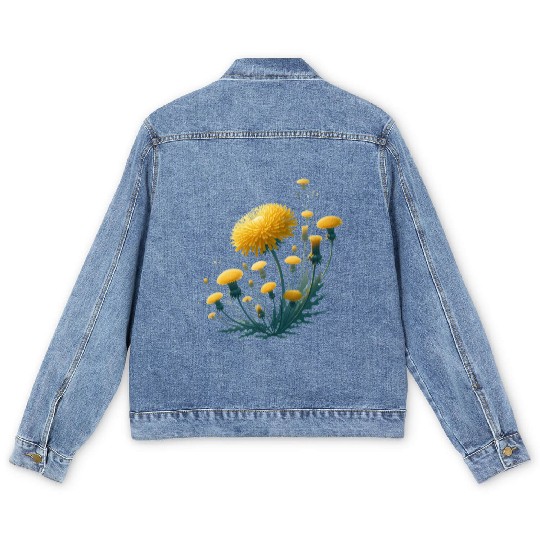 Magic Dandelions 1 Men's Denim Jackets