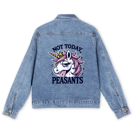 Cute Pony – Cute and cheerful pony art funny Pony Men's Denim Jackets