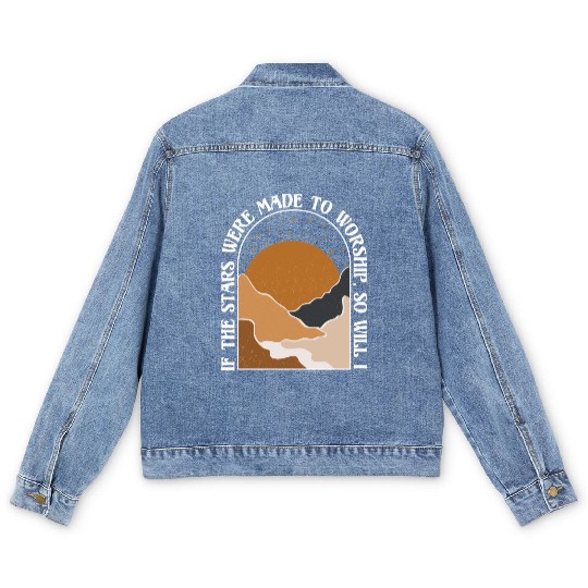 If The Stars Were Made To Worship So Will I Men's Denim Jackets