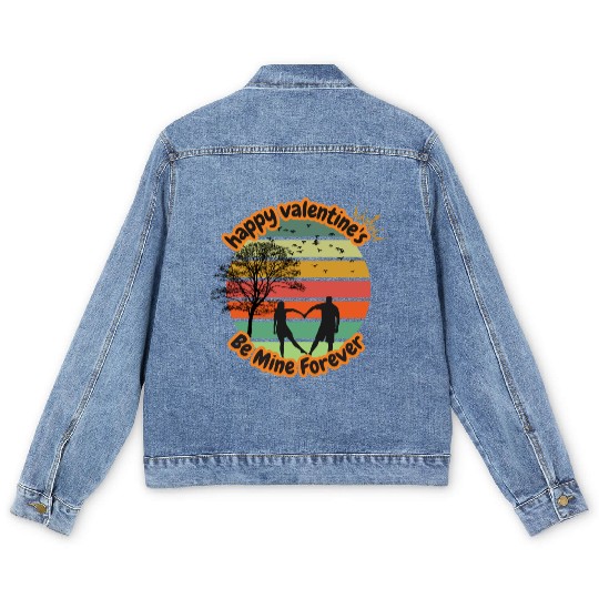 Be Mine Forever – Romantic Valentine's Day Men's Denim Jackets