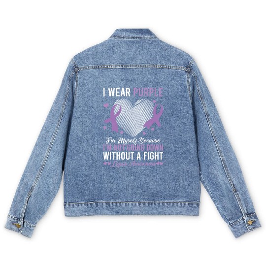 I Wear Purple For Myself Lupus Awareness Men's Denim Jackets