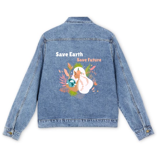 Save Earth Save Future Men's Denim Jackets