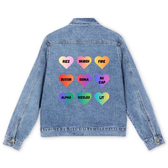Skibidi Valentine's Day - Funny Valentine's Day Men's Denim Jackets
