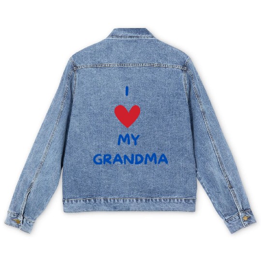 I Love My Grandma Men's Denim Jackets