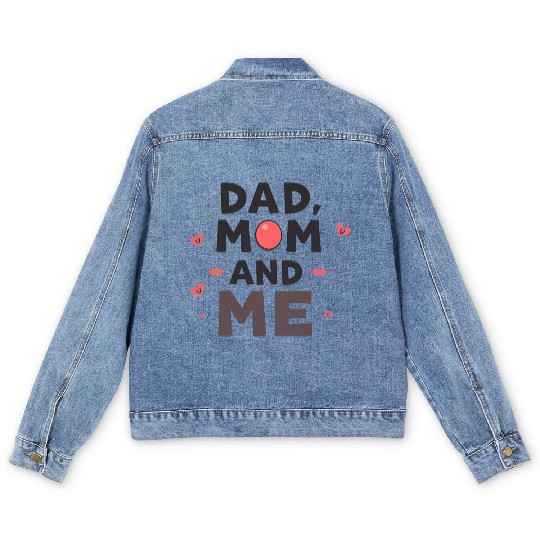 Dad, Mom, and Me: Family Love Men's Denim Jackets