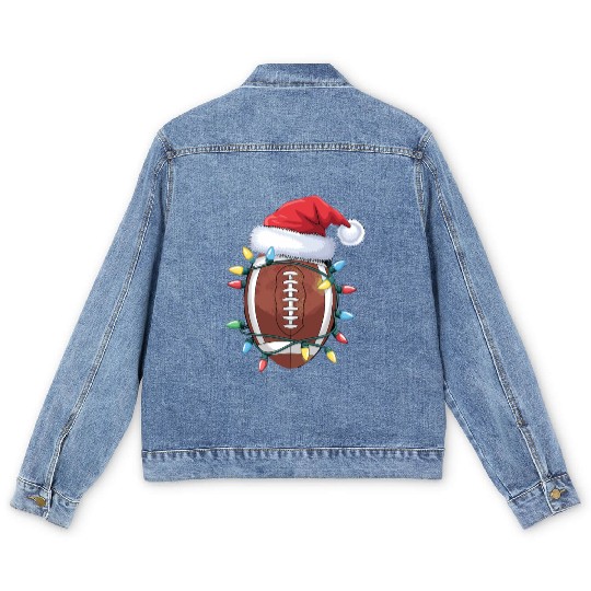 American Football Christmas Cheer With Fairy Men's Denim Jackets