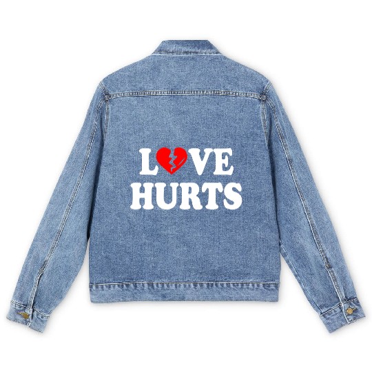 love hurts Men's Denim Jackets