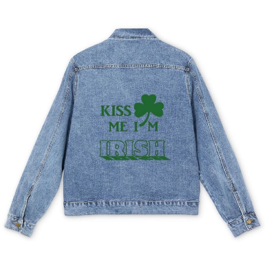 Kiss Me Im Irish 2025 Men's Denim Jackets