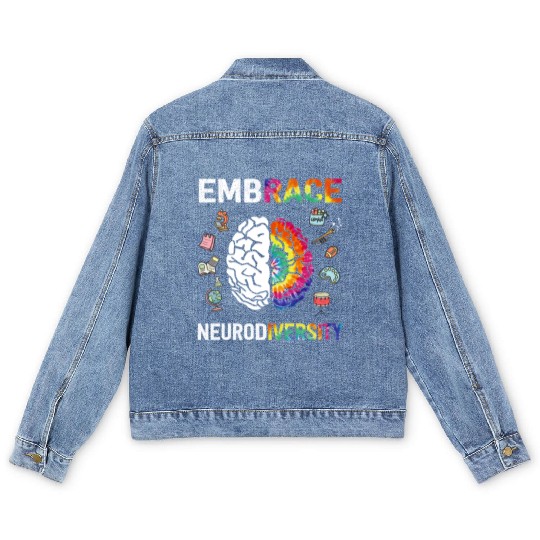Embrace Neurodiversity Autism Awareness Men's Denim Jackets