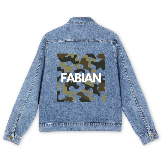 Fabian Name Men's Denim Jackets Men Good Quality Camouflage