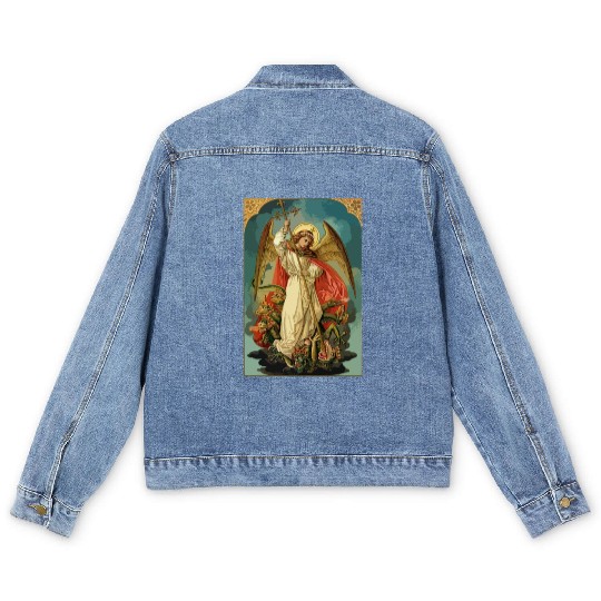 Saint Michael the Archangel Men's Denim Jackets