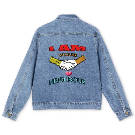 I AM YOUR NEIGHOUR CONNECTICUT AND MASSACHUSETTS Men's Denim Jackets