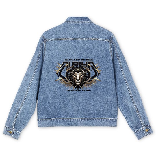 The Eternal King: Alpha & Omega Men's Denim Jackets