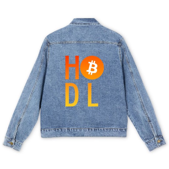 HODL Bitcoin Minimalist Art Men's Denim Jackets