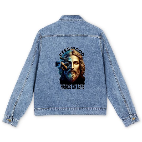 Eyes on God Hands On Lens Men's Denim Jackets