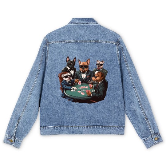 Poker Pups Men's Denim Jackets