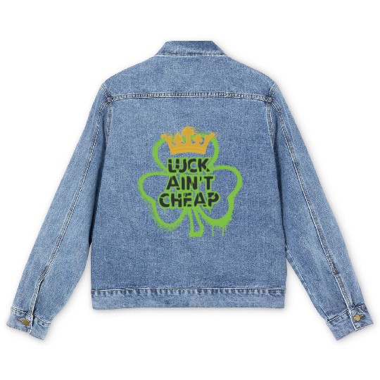 Graffiti Shamrock King: Luck Ain’t Cheap Men's Denim Jackets